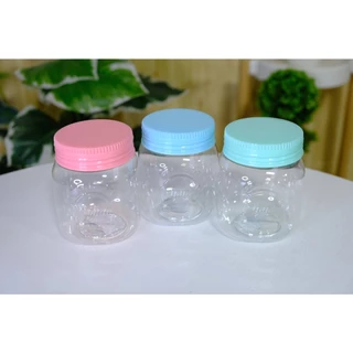 กระปุกพลาสติกใส 320ml ฝาเกลียว โหลพลาสติกใส กระปุกใส่อาหาร ขนม ของแห้ง มี 5 สีให้เลือก พร้อมส่ง