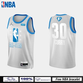 【648】Nba All-star Warriors 2022 สําหรับผู้ชาย #เสื้อกีฬาแขนสั้น ลายทีม Stephenϟcurry สีเทา 30 ชิ้น