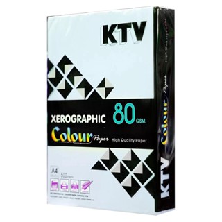 HOMEHAP KTV กระดาษถ่ายเอกสารสีA4 80 แกรม 500 แผ่น สีฟ้า กระดาษถ่ายเอกสาร