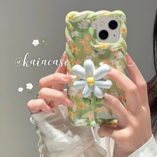 ใหม่ เคสโทรศัพท์มือถือ ซิลิโคนนิ่ม กันกระแทก ลายภาพวาดสีน้ํามัน รูปดอกไม้ สีเขียว สําหรับ Iphone 14promax 13 12pro 14pro 13promax 11