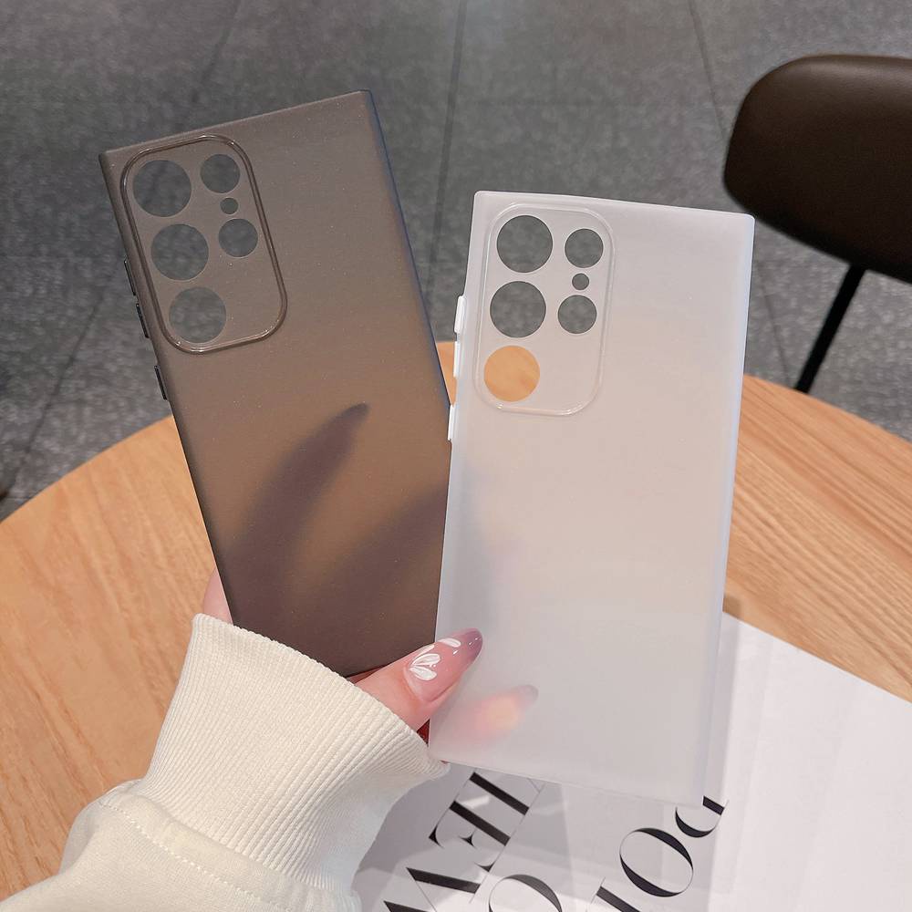 SAMSUNG สําหรับsamsungกรณีนุ่มบางเฉียบfrosted TPUป้องกันลายนิ้วมือFull Bodyฝาครอบป้องกันสําหรับGalaxy S21 S22 S23 S24 Plus Ultraสีทึบเคสโทรศัพท์