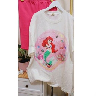 ⚡️Little Mermaid⚡️เสื้อยืดผ้าฟอก Cotton 💯 งานใหม่ ทำเก่า ผ้าฟอกเฟดนุ่ม ไร้ตะเข็บข้าง สกรีนจม หน้าหลัง ⚡️⚡️