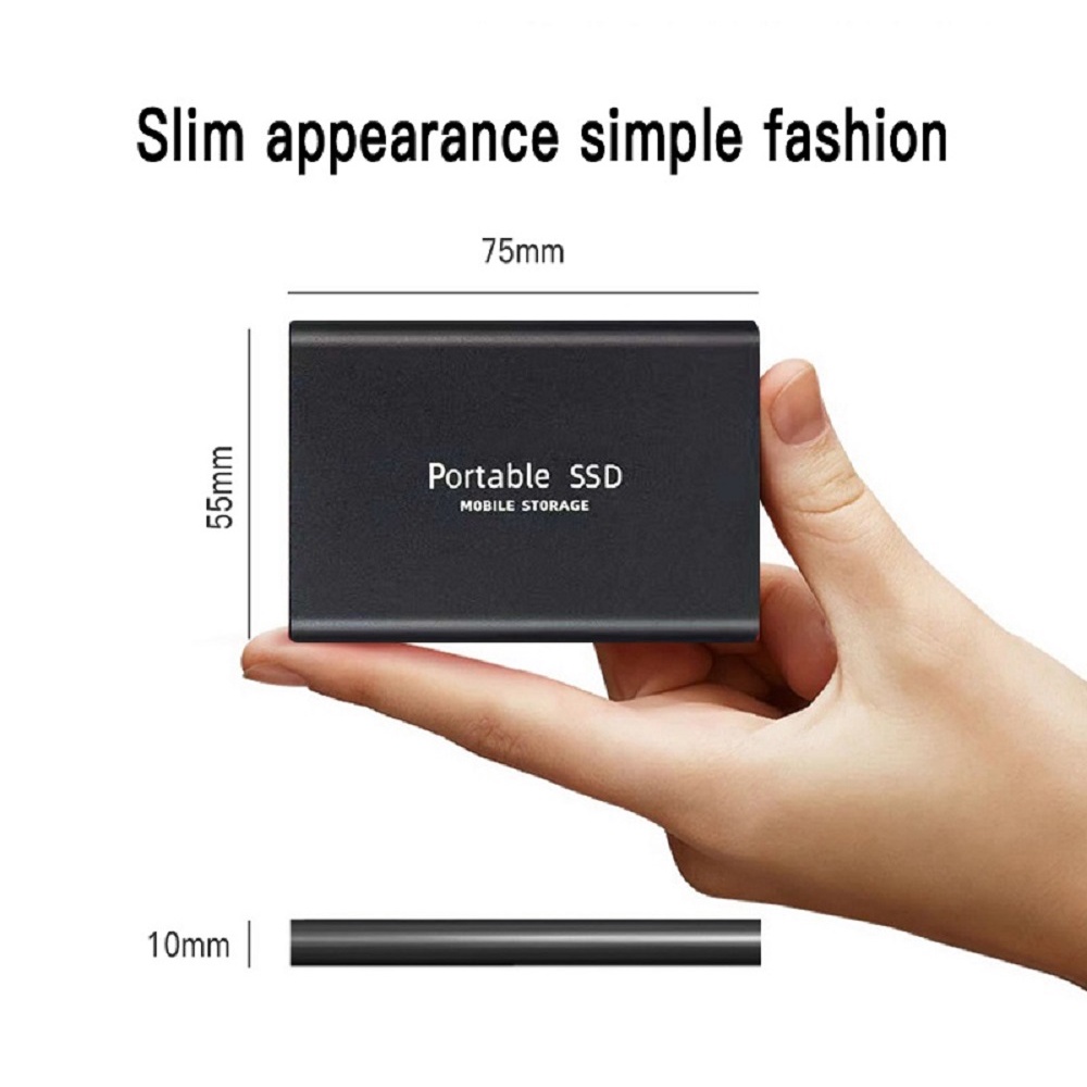 ฮาร์ดดิสก์ภายนอก 1TB 2tb 8tb 16 tb 30 tb 60 tb 128 tb Mini Portable SSD USB 3.1 Type-C ฮาร์ดไดรฟ์ภายนอกความเร็วสูงจัดเก็บข้อมูล Decive สําหรับแล็ปท็อป Mac
