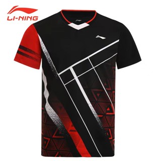 Li Ning ใหม่ เสื้อกีฬาแบดมินตัน แขนสั้น ระบายอากาศ แบบแห้งเร็ว สําหรับเด็กผู้ชาย และผู้หญิง