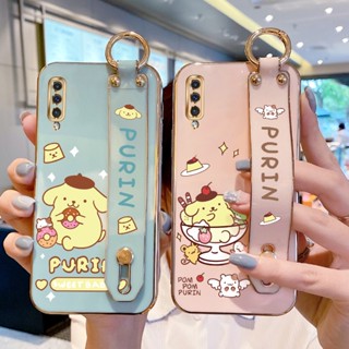 เคสโทรศัพท์มือถือ TPU แบบนิ่ม ลาย Cinnamoroll ชุบไฟฟ้า พร้อมสายคล้องข้อมือ สําหรับ Samsung Galaxy A50 A50S A30S