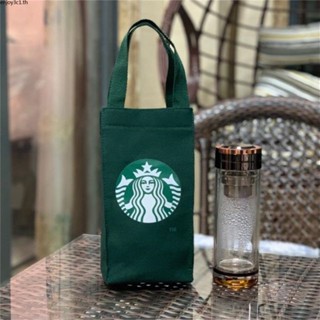 Starbucks ผ้าใบขวดน้ำกระเป๋าถือแบบพกพาที่มาพร้อมกับถ้วยน้ำปกแขนแก้วกาแฟกระเป๋า LIFE09