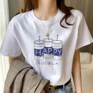 SALABO(พร้อมส่ง)⭐️50ลาย⭐️รวม เสื้อแขนสั้น Oversize เสื้อคอกลมแขนสั้น พื้นขาวสกรีนลายน่ารักๆ เท่ๆ🍪 #C009