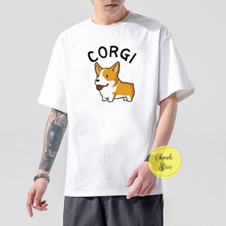 cotton T-shirt Corgi Wide Form Unisex T-Shirt_04