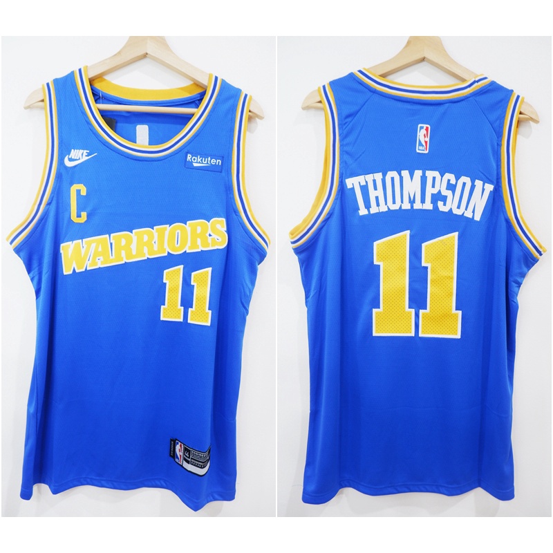 NBA WARRIORS 11 KLAY THOMPSON THROWBACK BASKETBALL JERSEY BLUE 22/23