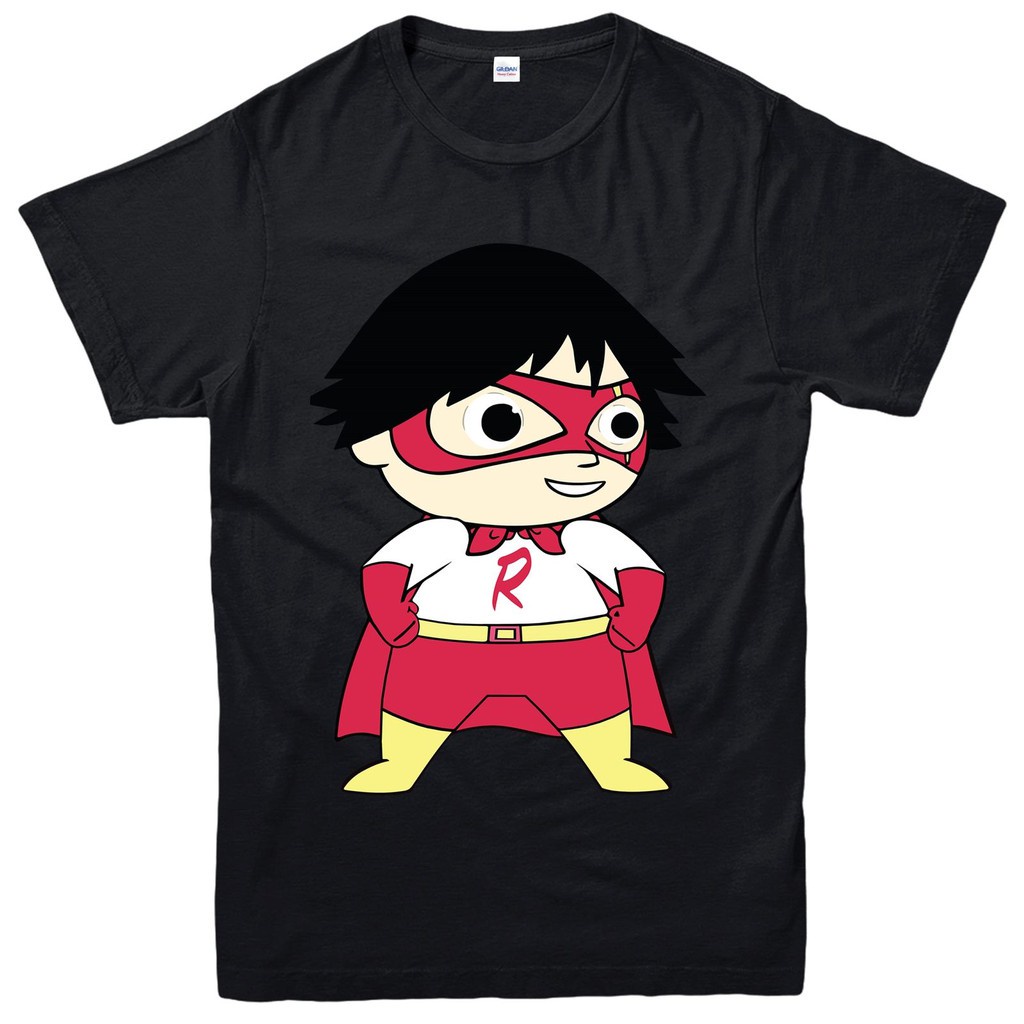 Sanc6 [พร้อมส่ง] เสื้อยืดผ้าฝ้าย 100% พิมพ์ลาย Ryan Toys Review Ryan พลัสไซซ์ สีดํา สําหรับผู้ชาย พล