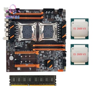 เมนบอร์ด X99 Dual CPU LGA2011 รองรับหน่วยความจํา DDR4 ECC พร้อมแรม 2XE5 2609 V3 CPU+DDR4 4GB 2133Mhz แบบเปลี่ยน