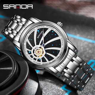 Sanda Official Star Sky นาฬิกาข้อมืออัตโนมัติ เรืองแสง สําหรับผู้ชาย SD7004-11