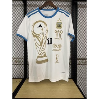 เสื้อกีฬาแขนสั้น ลายทีมชาติฟุตบอล Argentina World Cup NESSI ชุดเหย้า คุณภาพสูง