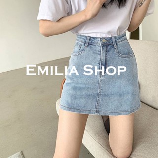 EMILIA SHOP  กระโปรงสั้น กระโปรงยีนส์ เสื้อผ้าแฟชั่นผู้หญิง  Chic Trendy ทันสมัย Stylish SO220102 36Z230909