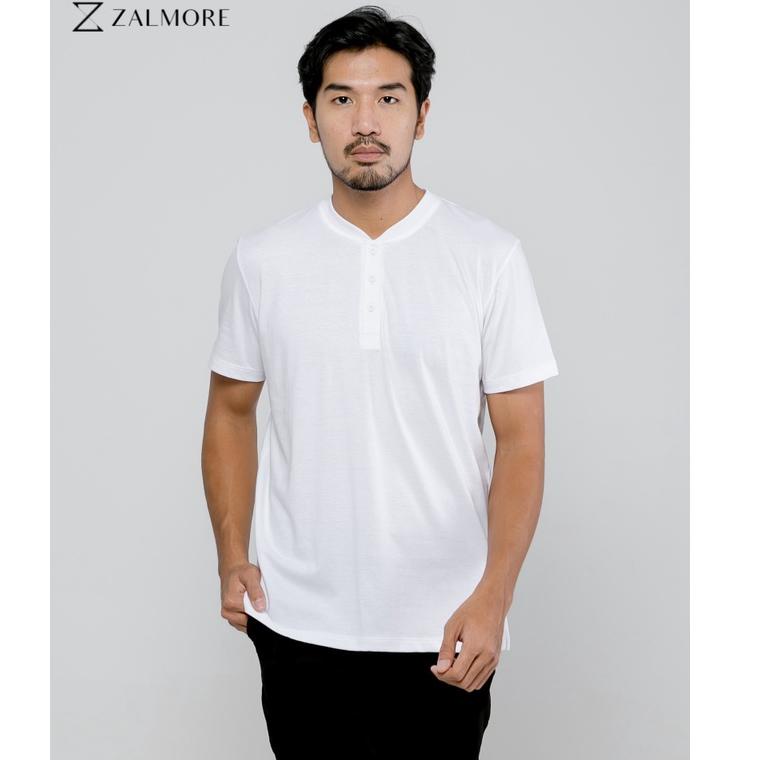 INTERESTING Zalmore Henley Tee Premium - เสื้อยืด Henley สําหรับผู้ชาย