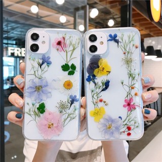 เคสโทรศัพท์มือถือ อีพ็อกซี่ ลายดอกไม้ สําหรับ iphone 12 13 mini 14 pro max i14 plus i7 i8 i6 i11 XR Xs max