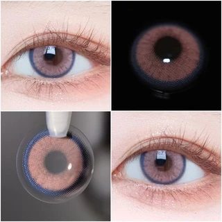 Eyeshare คอนแทคเลนส์ สีน้ําตาล 14 มม. 2 ชิ้น พร้อมเลนส์ สีเทา เครื่องสําอาง 1 ปี
