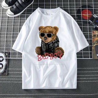 BAD BOY TEDDY BEAR T-SHIRT WOMEN MEN BAJU LENGAN PENDEK PEREMPUAN UNISEX TEES KAIN COTTON PLUS SIZE 2XL OVERSIZE_02