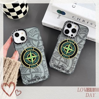 STONE ISLAND เคสป้องกันโทรศัพท์มือถือ ชุบไฟฟ้า ประดับหิน แฟชั่น สําหรับ iPhone 11 14 12 13 Pro Max