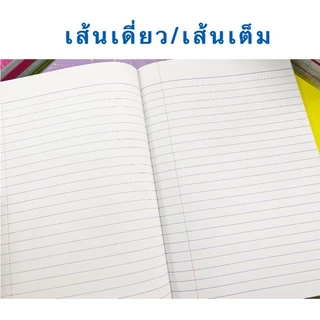 สมุดโรงเรียน(1เล่ม) 40แผ่นบาง และ 80แผ่นหนา มีขีดเส้นหน้าสีแดง สมุดจดนักเรียน ปกสีล้วน หลังสูตรคูณ สมุด สมุดนักเรียน