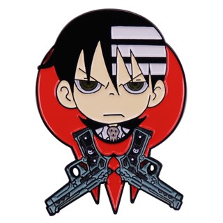 เครื่องประดับเข็มกลัด รูปการ์ตูนอนิเมะ Soul Eater Death The Kid Enamel Pin สําหรับติดปกเสื้อเป้สะพายหลัง หมวก