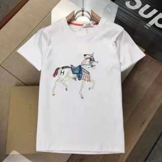 Tag + label European station H love horse home mens round neck short-sleeved T-shirt spring and summer fashion cas_02