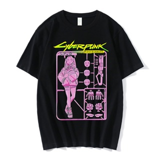 OFIK 【In stock】Rebecca Anime Cyberpunk Edgerunners T-shirt Men&amp;#39;s Women&amp;#39;s T-Shirts Oversized Hip Hop Vintage_12