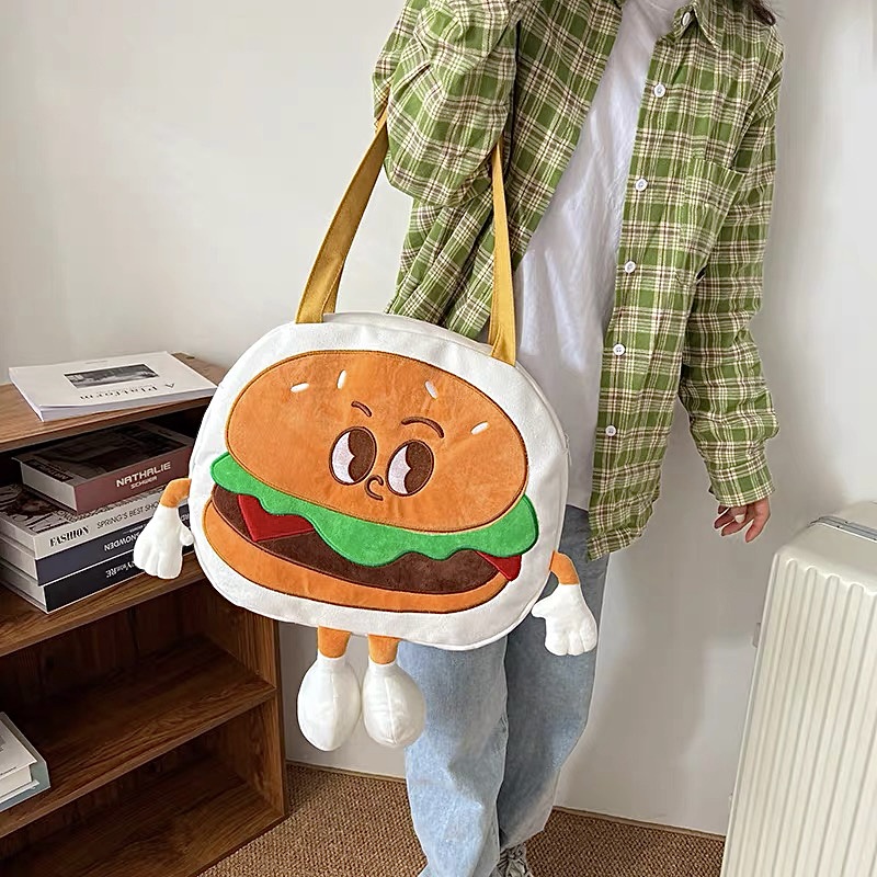 BARANGHITS88 Tote Bag Burger Tote Bag College Canvas Aesthetic