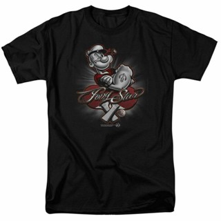 เสื้อยืด ผ้าฝ้าย แบบนิ่ม พิมพ์ลายการ์ตูน Popeye Pong Star ทรงหลวม_02