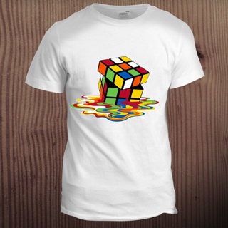 Gildan Printed Cotton T-Shirt Big Bang Theory Melted Rubiks Cube Nerd Geek Plus Size Birthday Gift For Men_02