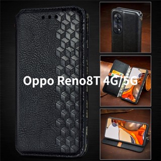 เคสโทรศัพท์หนัง PU ฝาพับ กันกระแทก พร้อมช่องใส่บัตร แฟชั่นหรูหรา สําหรับ OPPO Reno8T Reno8 T Reno 8T 8 T 5G 4G 2023