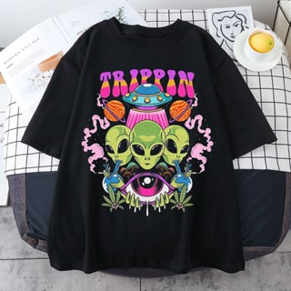 Thaya Harajuku Gothic หญิง Tshirt Creative Alien พิมพ์เสื้อผู้หญิงแฟชั่นฤดูร้อนเสื้อลำลองสุภาพสตรีเสื้อผ้า Tee Ropa_02