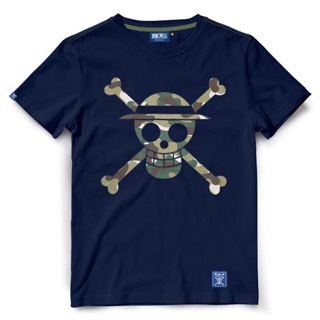 Dextreme เสื้อยืดวันพีซ (DOP-903) ลาย Military Icon ลูฟี่ Luffy สีกรม_04