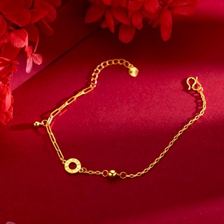 Ga พร้อมส่ง เครื่องประดับ สร้อยข้อมือ ชุบทอง 24K ขนาดเล็ก สําหรับผู้หญิง