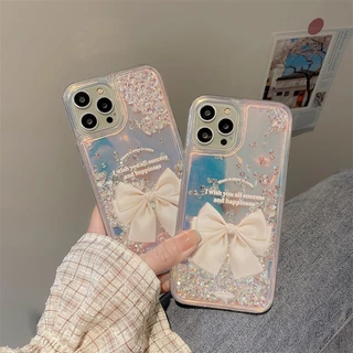 Diamond QuicksandFor iPhone 17 16 15 14 13 12 pro max Casing Girl เคสกันกระแทก Bowknot (DMB01)