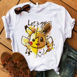 Pokémon Short Sleeve T-Shirt Printed T-Shirt Womens Casual  Graphic Tee  Pokemon  Clothing Women  Kawaii Clothes  _07