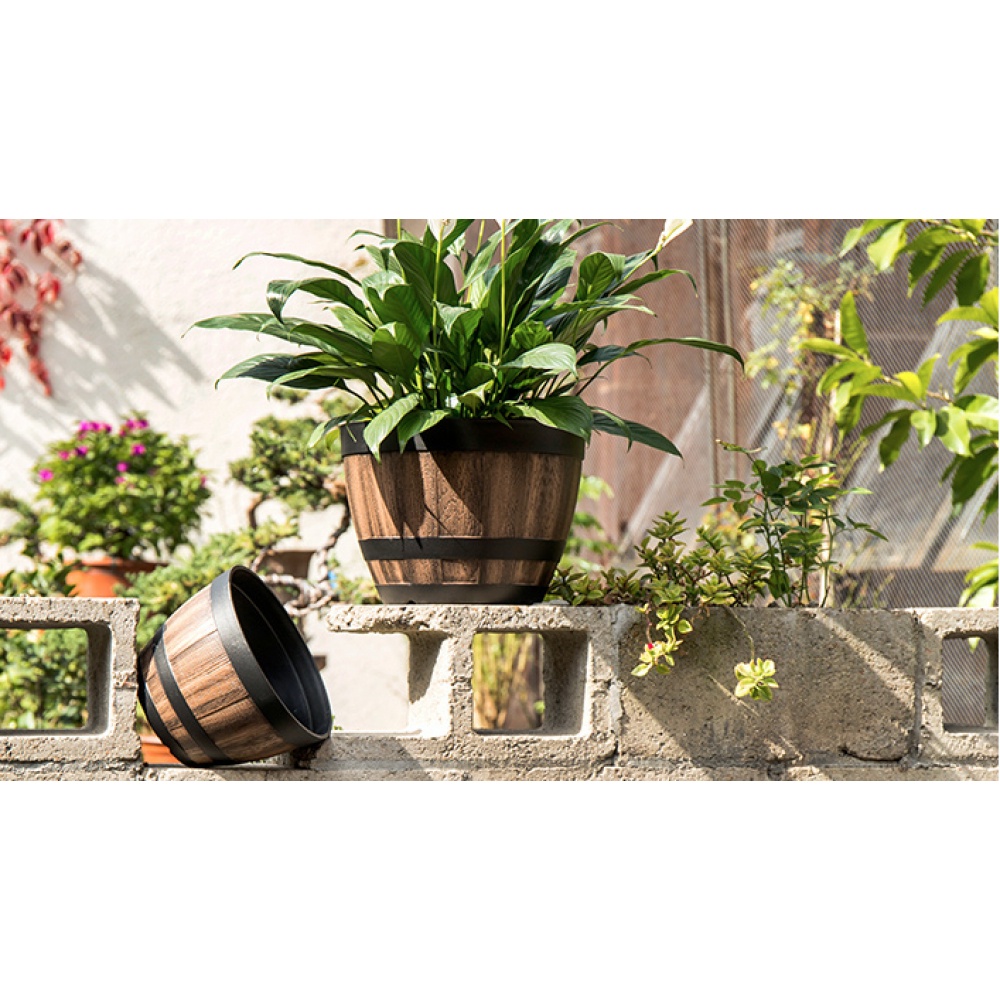 GlobalHouse Tree O กระถางต้นไม้ 16นิ้ว รุ่น AM003 ขนาด 40.6*30ซม. สีไม้  สินค้าของแท้คุณภาพดี - รูปที่ 3