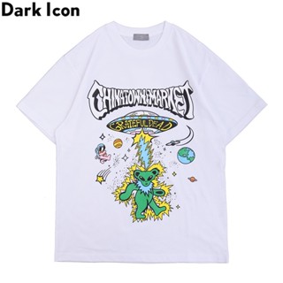 เสื้อยืดสีขาว ลายน่ารัก❁✽☢Dark Icon พิมพ์เสื้อยืดผู้ชายผู้หญิงฤดูร้อน Hip Hop Tshirts Cotton Tees_04