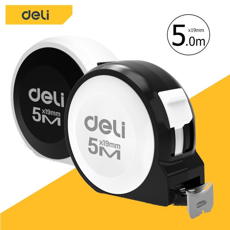 Deli ตลับเมตร ตลับเมตรหุ้มยาง 3/5เมตร ตลับเมตรพกพา มีกันกระแทก กันตก ความแม่นยำสูง พกพาสะดวก ใช้งานง่าย