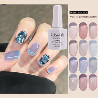 Chagior Ice Penetrating Nail Polish Nail Enamel Light Therapy Jelly Glue Color Penetrating Advanced Whitening Nail Set 【Doom】