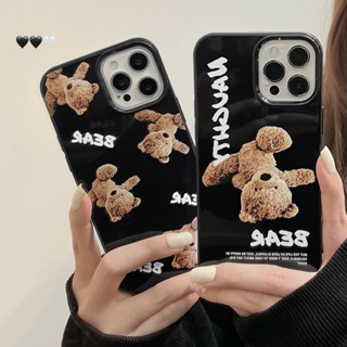 เคสซิลิโคนนิ่ม ลายตุ๊กตาหมี สําหรับ iPhone 15 Pro Max 15 Plus 14Pro 14ProMax 11 12 13 Pro Max mini X XS Max XR 7 8 Plus SE