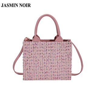 Jasmin NOIR กระเป๋าถือ กระเป๋าสะพายข้าง ผ้าขนสัตว์ เรียบง่าย สําหรับผู้หญิง