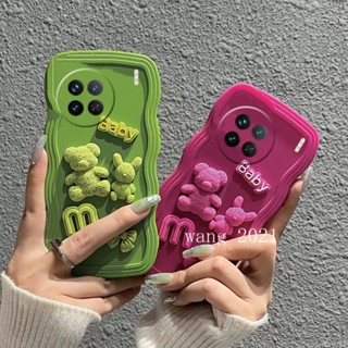 2023 New Phone Case VIVOX90 X80 VIVO X90 Pro X80 Pro 5G เคส Casing Simple Big Wave Three-dimensional Bear High Quality Liquid Silicone Soft Case Back Cover เคสโทรศัพท