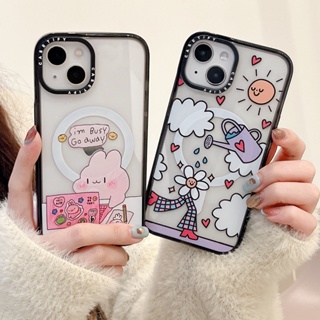 【Working Rabbit Flowe】Casetify เคสโทรศัพท์มือถืออะคริลิค ดูดซับแม่เหล็ก คุณภาพสูง สําหรับ iPhone 14 Pro max 13 13 Pro max 11 Pro max 14 14Pro 12 12Pro 12 Pro max 13Pro