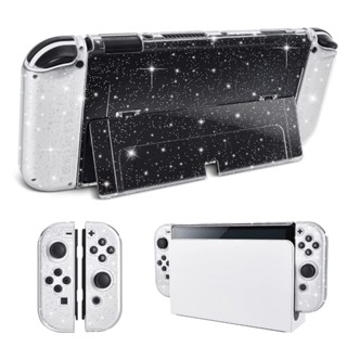 เคสคริสตัล PC นิ่ม กลิตเตอร์ สําหรับ Switch Oled Video Game Console ฝาครอบป้องกัน แบบใส สําหรับ Switch Oled Shell Skin