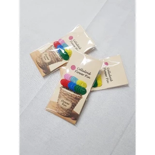 เข็มหมุดดอกไม้ เข็มหมุดหัวแบน Celluloid Flower Pin Made in Japan