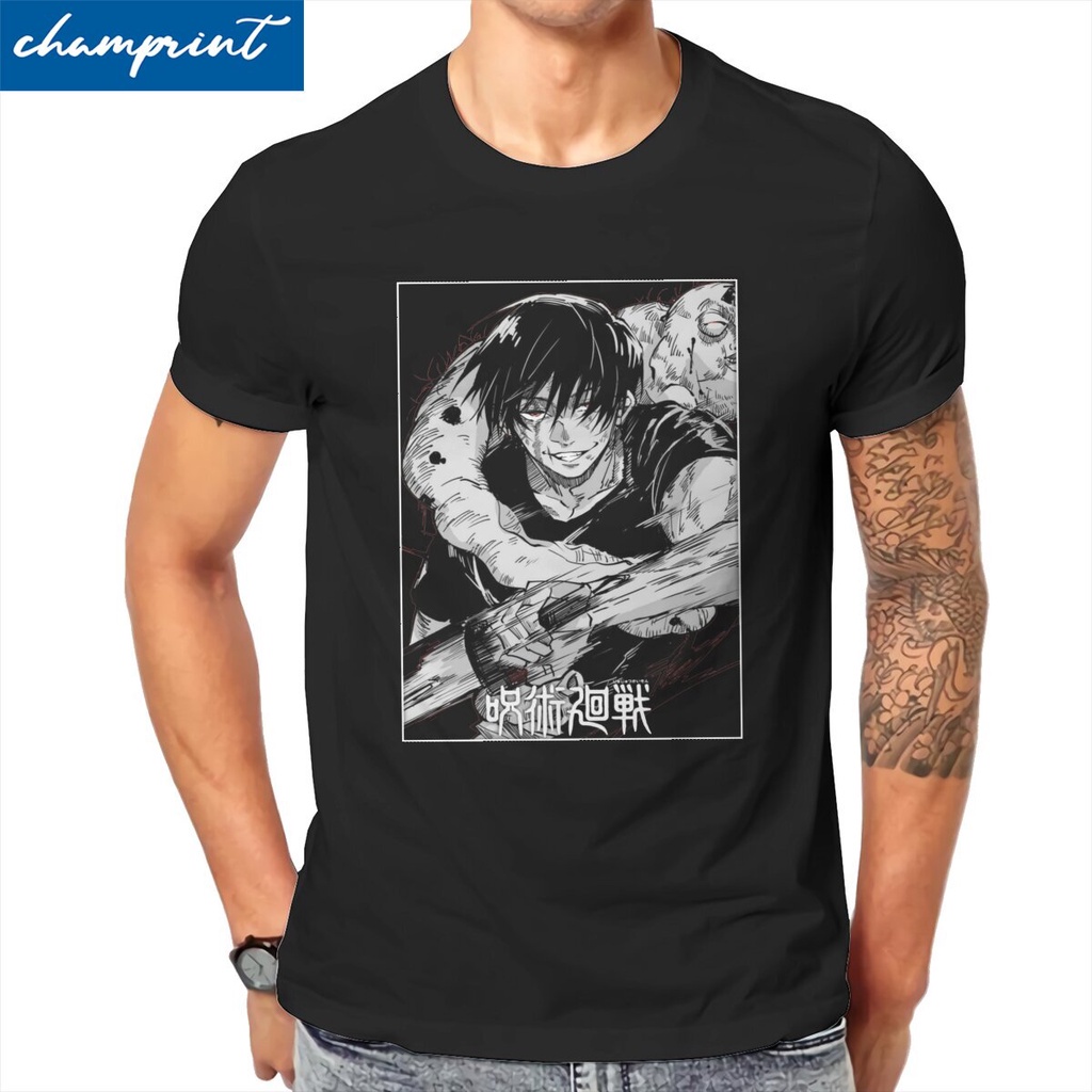 men t shirt Funny Toji Fushiguro Knife Jujutsu Kaisen T-Shirts for Crew Neck Cotton Short Sleeve Tee