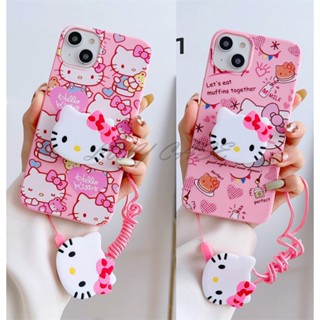 เคสโทรศัพท์มือถือแบบนิ่ม ลายเฮลโลคิตตี พร้อมสายคล้อง สําหรับ Infinix Hot 10 Play X688C X688B Hot 10 X682B X682C Hot 8 9 Play 10 Lite 11 11s Smart 6 4 Note 8 10 Pro