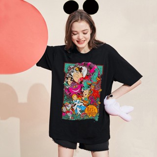 Disney Dark Princess Interesting prints  t shirt Women Tops wonderland Disney Princess graphic tees_03