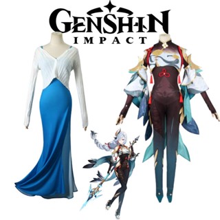 ชุดเดรสคอสเพลย์ ลายการ์ตูน Genshin Impact Shenhe สําหรับงานปาร์ตี้